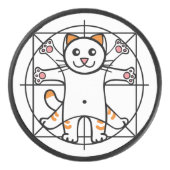 ヴィトルヴィウス的人体図ネコ アイスホッケーパック (正面)
