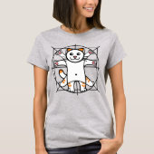ヴィトルヴィウス的人体図ネコ Tシャツ (正面)