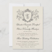 ヴィナタージュフローラクレストクリーム結婚炭の 招待状 (正面)
