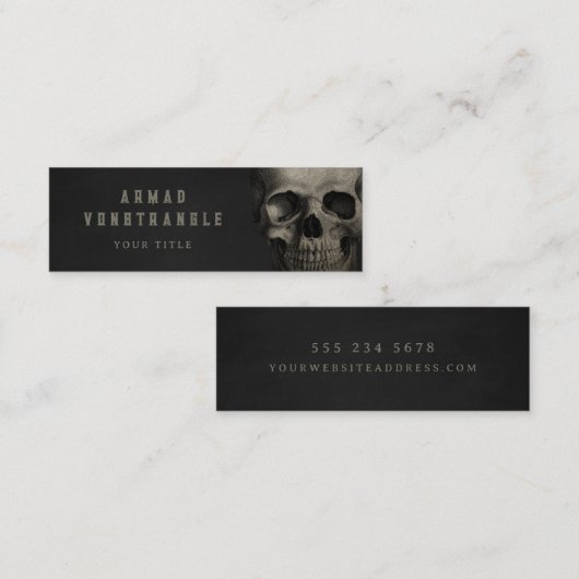 ヴィナックールジスカルタイポグラフィブラック スキニー名刺 (正面/裏面)