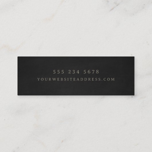 ヴィナックールジスカルタイポグラフィブラック スキニー名刺 (裏面)