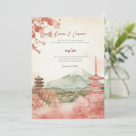 ヴィナッツェ日本のウォーター結婚ランドスケープ 招待状 (スタンド正面)