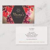 ヴィナージュ金ゴールドフローラヘアサロンハサミ 名刺 (正面/裏面)