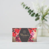 ヴィナージュ金ゴールドフローラヘアサロンハサミ 名刺 (スタンド正面)