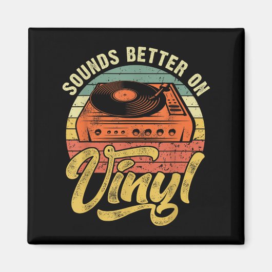 ヴィニールで聴く方が良い - 音楽愛好家ディスクレコード マグネット (正面)