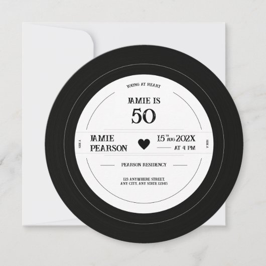 ヴィニールレコードマイルストーンバースデー 招待状 (正面)