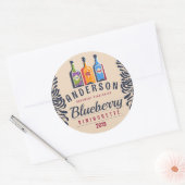 ヴィネガーボトルの果物またはハーブ風味のヴィネグレット ラウンドシール (封筒)