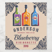 ヴィネガーボトルの果物またはハーブ風味のヴィネグレット ワインラベル (シングルラベル)