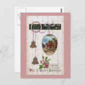 ヴィネットinエッグヴィンテージ誕生日 ポストカード (正面/裏面)
