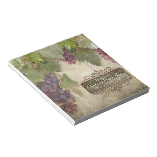 ヴィネパーソナライズされたヤ素朴ードワイナリー秋ワインサイン ノートパッド (アングル)