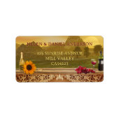 ヴィネヤイタリアンード秋の結婚式住所 シール (正面)