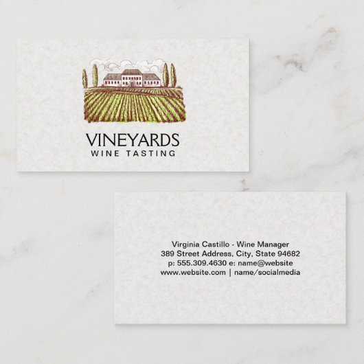 ヴィネヤードエステート | ワイナリースケッチ 名刺 (正面/裏面)