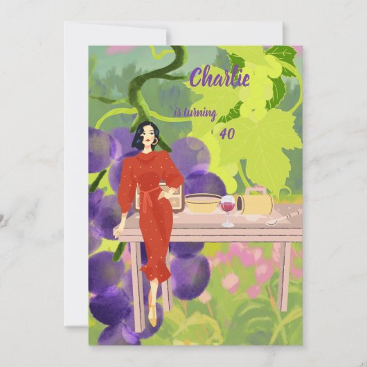 ヴィネヤードエレガンス誕生日 招待状 (正面)