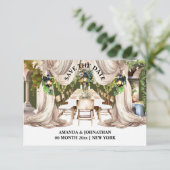 ヴィネヤードカントリー屋外テーブルワイナリードレープ セーブザデート (スタンド正面)