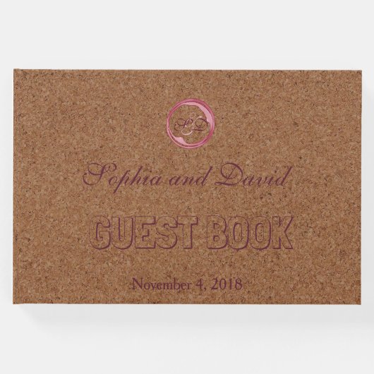 ヴィネヤードコルクステインレッドワイン結婚ズ ゲストブック (正面)