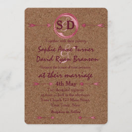 ヴィネヤードコルクステインレッドワイン結婚ズ 招待状