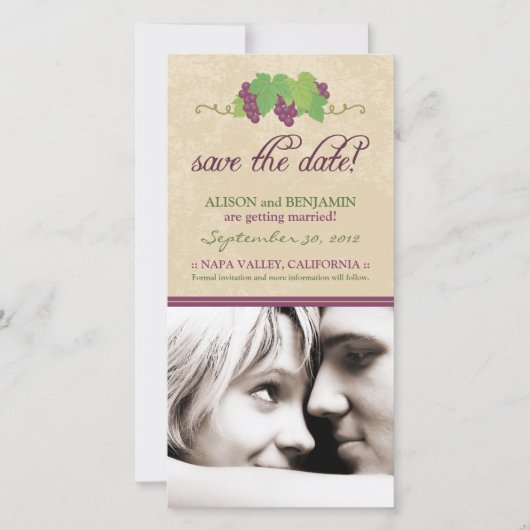 ヴィネヤードセーブ・ザ・デート案内（パーチメント） セーブザデート (正面)