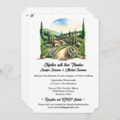 ヴィネヤードトスカーナの風景ワインファームを収容 招待状 (正面/裏面)