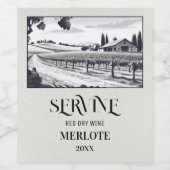 ヴィネヤードフィールドカスタムズイラストレーションワインラベル ワインラベル (シングルラベル)