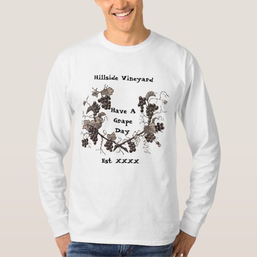 ヴィネヤードプロモ素晴らしモデイプリンヴィンテージブドウ Tシャツ (正面)