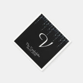 ヴィネヤードミッドナイトモノグラム結婚ズナプキン スタンダードカクテルナプキン (角)