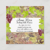 *~*ヴィネヤードワイナリーワインセラーワインクラスタブドウ スクエア名刺 (裏面)