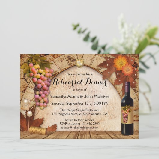 ヴィネヤードワイナリーワインリハーサルディナー招待状 招待状 (スタンド正面)