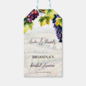 ヴィネヤードワイナリー夏ブライダルシャワー印刷 ギフトタグ (正面)