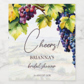 ヴィネヤードワイナリー夏ブライダルシャワー印刷 ワインラベル (シングルラベル)