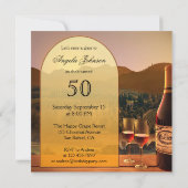 ヴィネヤードワインテーマアダルト誕生日招待状 招待状 (裏面)