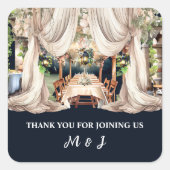 ヴィネヤードワインファームトスカーナカントリーワイナリーテーブル スクエアシール (正面)