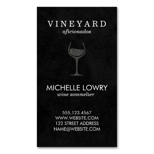 ヴィネヤードワインラックスブラック マグネット名刺 (正面縦)