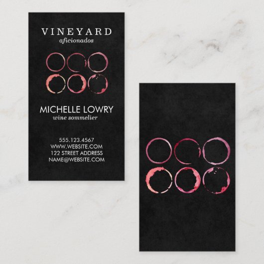 ヴィネヤードワインラックスブラック | ワインの汚れ 名刺 (正面/裏面)