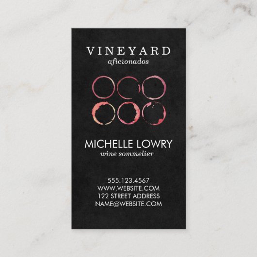 ヴィネヤードワインラックスブラック | ワインの汚れ 名刺 (正面)