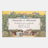 ヴィネヤードワ結婚インパーソナライズされたボトルラベル 長方形シール (正面)