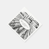 ヴィネヤード素朴ワイナリース結婚ケッチ スタンダードカクテルナプキン (角)