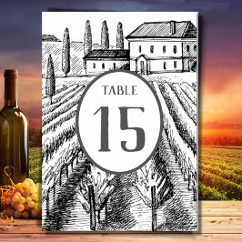 ヴィネヤード素朴ワイナリース結婚ケッチ テーブルナンバー