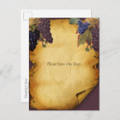 ヴィネヤード結婚ワイナリー救の私たちの日付 案内ポストカード (正面/裏面)