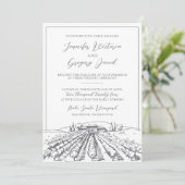 ヴィネヤード結婚式招待状付き建物スケッチ 招待状 (スタンド正面)