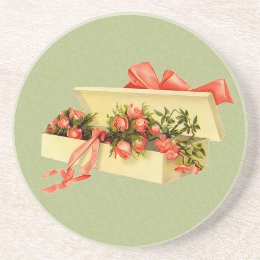 ヴィネージアートコースターバラの箱 コースター (正面)