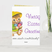 ヴィネージイースターカー子供へド シーズンカード (裏面)