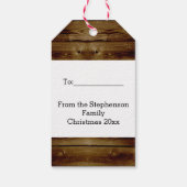 ヴィネージカントリーウッドメリークリスマスパーソナライズされた ギフトタグ (裏面)