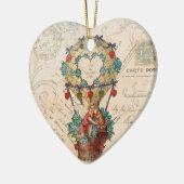 ヴィネージバフランスのレンタインハートオーナメント セラミックオーナメント (左)