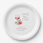 ヴィノウィズフォーズピンクワインテーマブライダルシャワー ペーパープレート (正面)