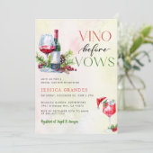 ヴィノウィズフォーズピンクワインテーマブライダルシャワー 招待状 (スタンド正面)