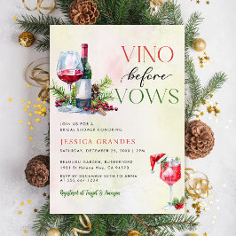 ヴィノウィズフォーズピンクワインテーマブライダルシャワー 招待状