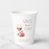 ヴィノウィズフォーズピンクワインテーマブライダルシャワー 紙コップ (正面)