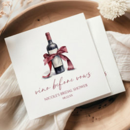 ヴィノウィズレッドワインワインボトルボウブライダルシャワー スタンダードカクテルナプキン