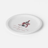 ヴィノウィズレッドワインワインボトルボウブライダルシャワー ペーパープレート (アングル)