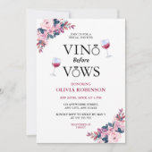 ヴィノウィーブウズワインテーマ写真ブライダルシャワー 招待状 (正面)